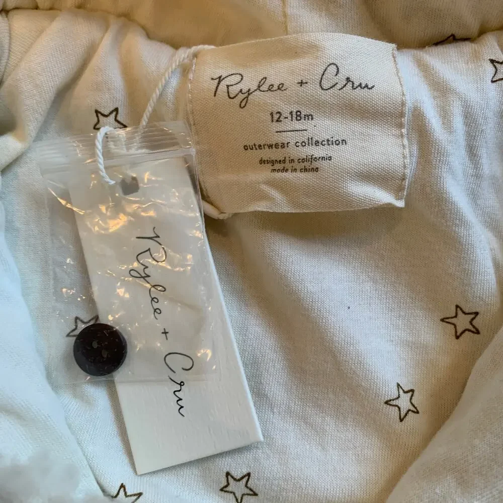 BNWT Rylee + Cru Sherpa Hooded Footy Jumpsuit | Cream | 12-18 months